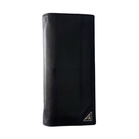 Prada Other - Prada black soft calfskin leather vertical breast pocket wallet